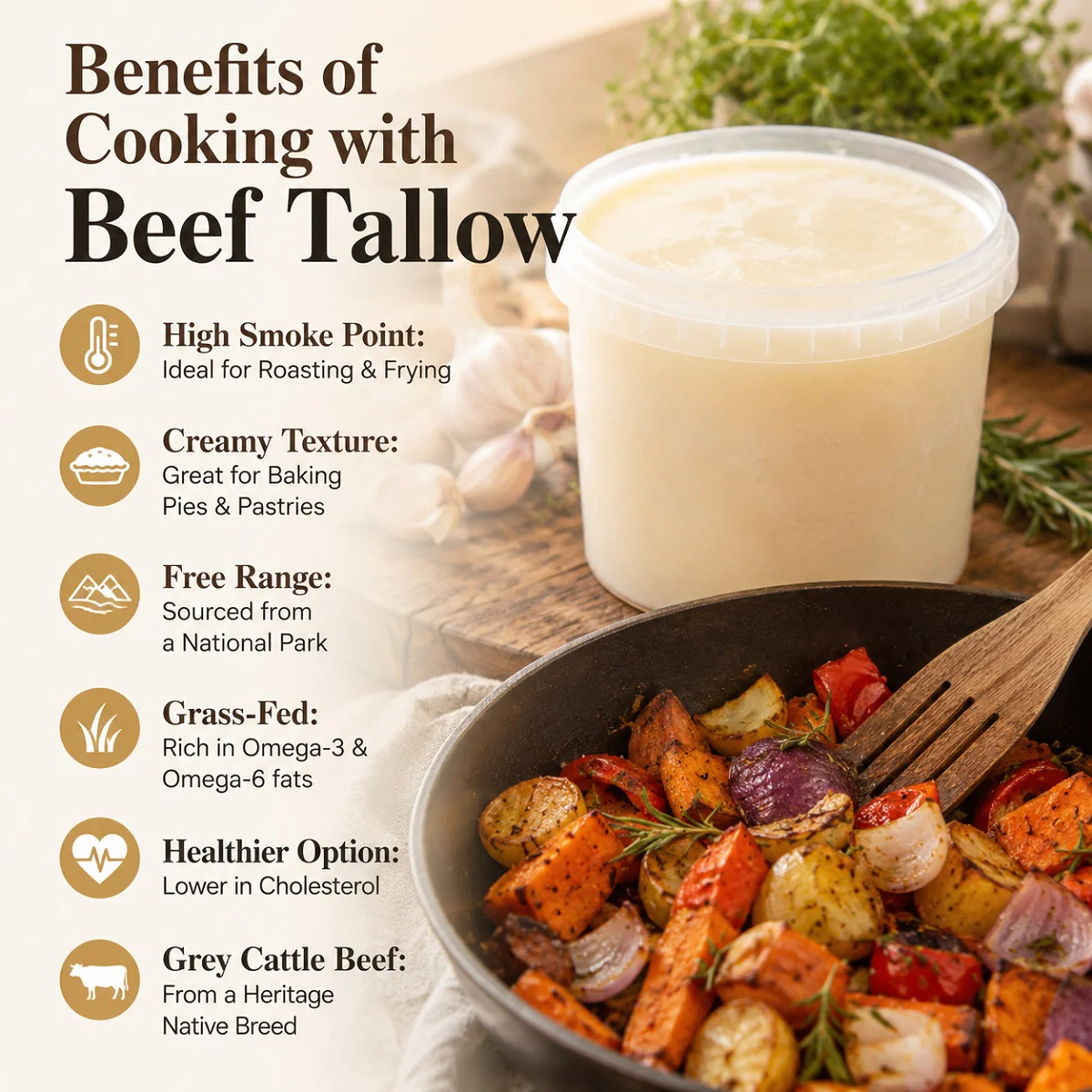 Beef Tallow 500g - Beef Dripping - Image 2