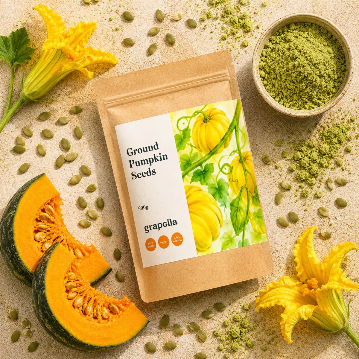 Ground Pumpkin Seeds 500g - Image 3