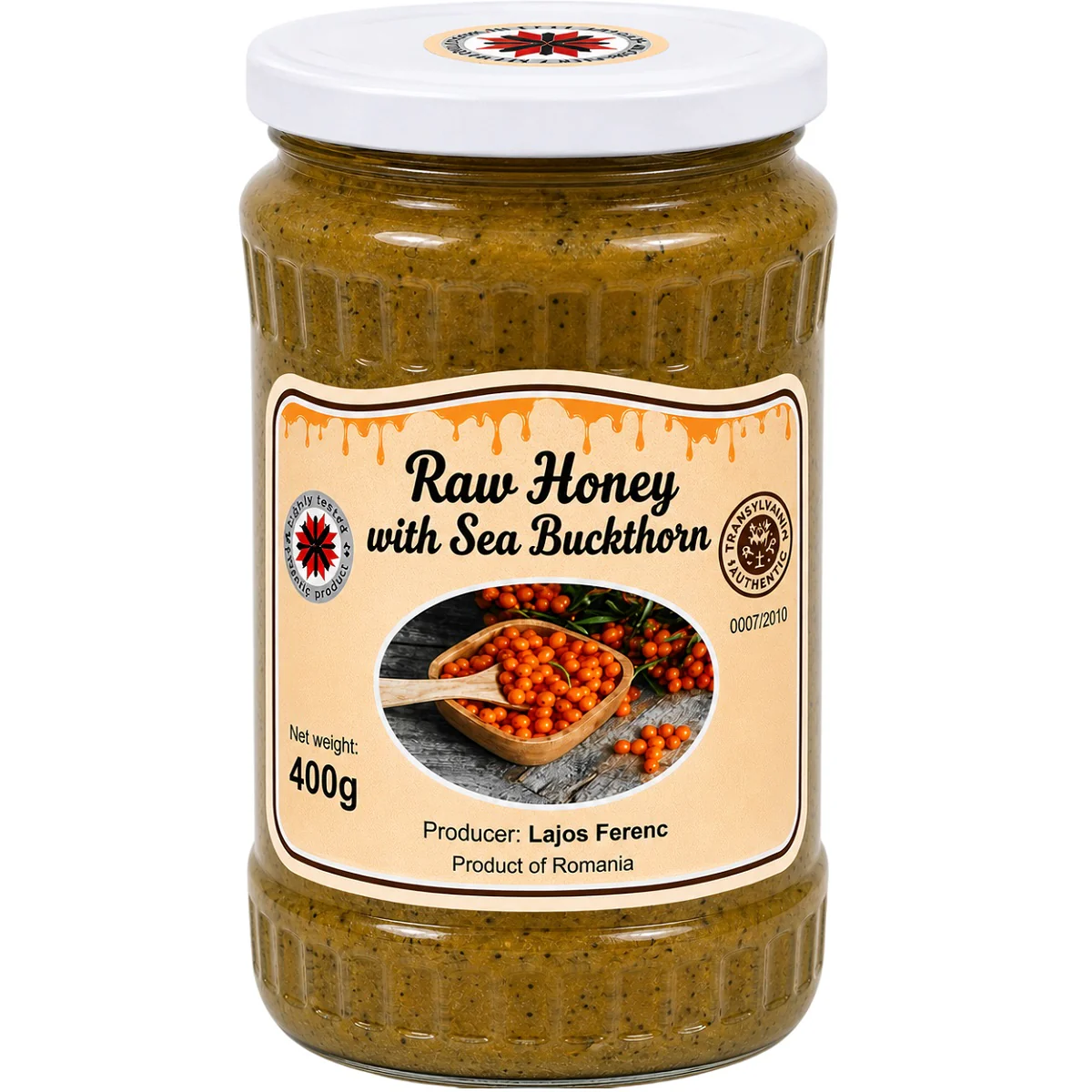 Raw Honey with Sea Buckthorn 400g