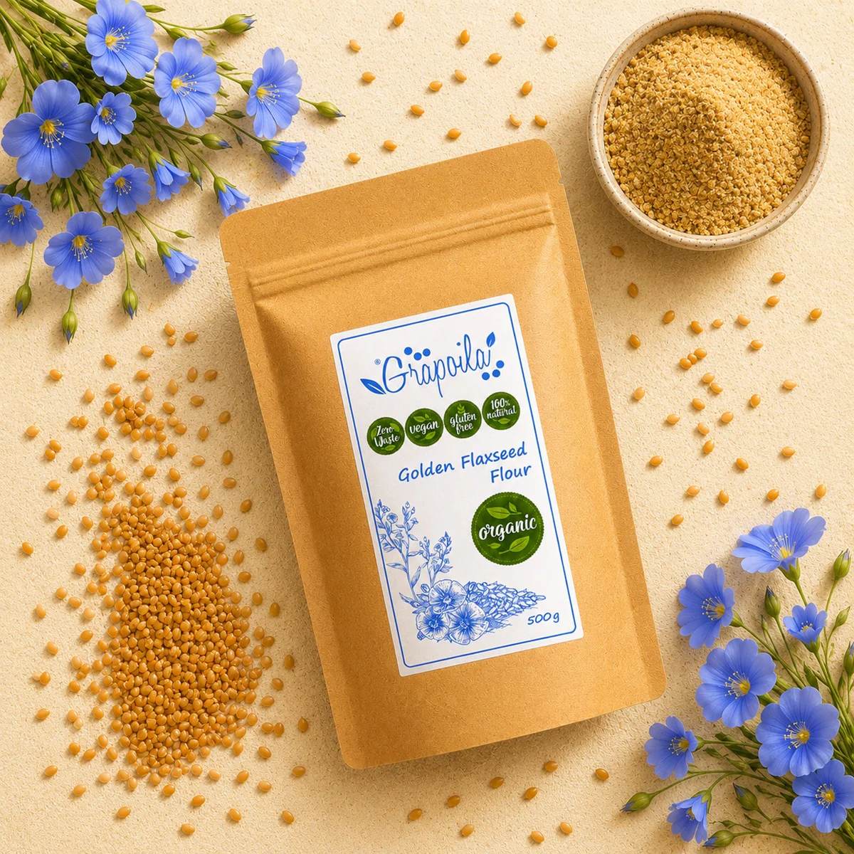 Organic Flaxseed Flour 500g - Image 3