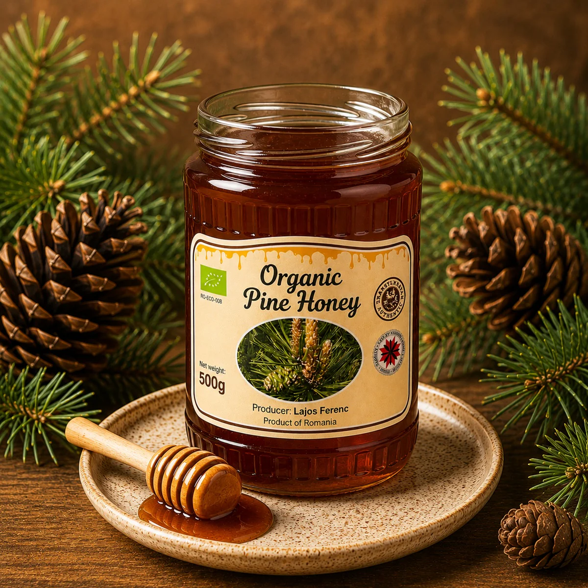 Organic Pine Honey 500g - Image 3