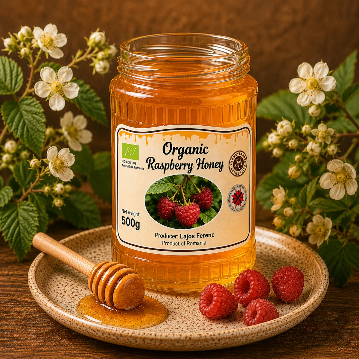 Organic Raspberry Honey 500g - Image 3