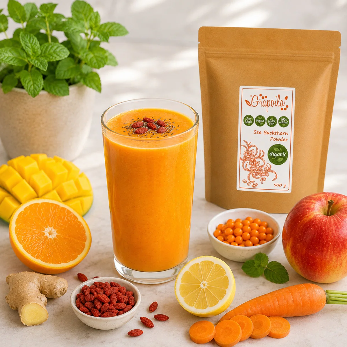 Organic Sea Buckthorn Powder 500g - Image 4